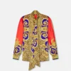 Barocco Silk košile Lavallière s gepardím potiskem Barocco Silk košile Lavallière s gepardím potiskem