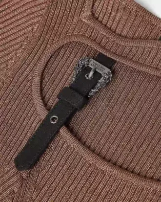 Barokní přezka Žebrované mini šaty