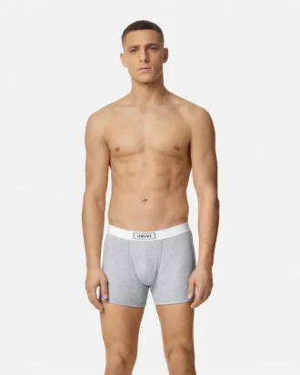 Bavlněné dlouhé boxerky s žebrováním