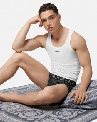 Bavlněné jerseyové boxerky s potiskem Jacquard