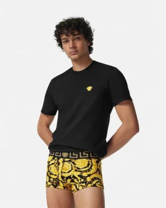Bavlněné jerseyové boxerky s potiskem Jacquard
