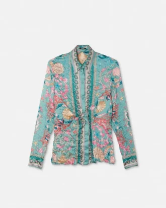 Bezrukávové tričko s potiskem Safety Pin Underwater Barocco Draped Shirt