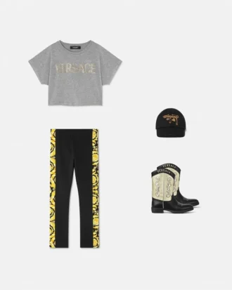 Dětské legíny z bavlněného úpletu s potiskem