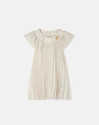 Dětské potištěné keprové plisované šaty Dětské potištěné keprové plisované šaty