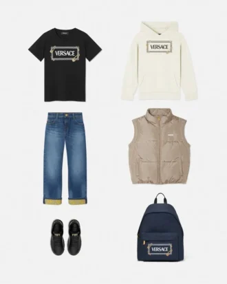 Dětská péřová vesta s logem Versace Dětská péřová vesta s logem Versace