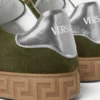 Greca Embellished Suede Sneakers