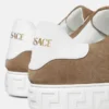 Greca Embellished Suede Sneakers