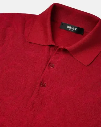 Hedvábně-bavlněné pletené polo tričko