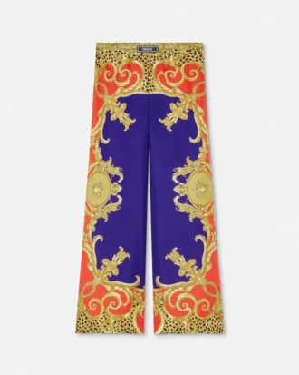 Hedvábné kalhoty Cheetah Barocco Silk