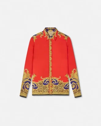 Hedvábná košile Cheetah Barocco Silk