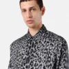 Hedvábná košile s leopardím vzorem