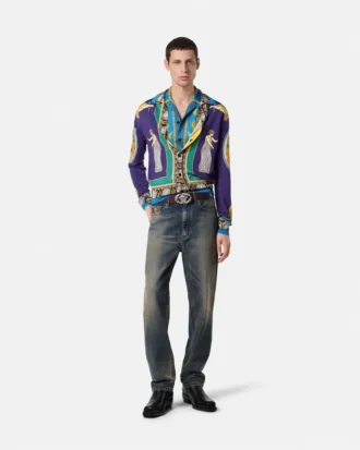 Hedvábná košile Versace Safari