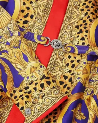 Hedvábné minišaty s kočičím potiskem Barocco Silk