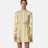 Hedvábné minišaty s potiskem Underwater Barocco Silk
