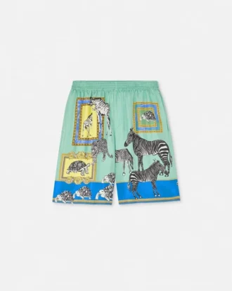 Hedvábné šortky Versace Safari
