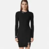 Minišaty s žebrovaným úpletem a bezpečnostní sponkou Minišaty s žebrovaným úpletem a bezpečnostní sponkou