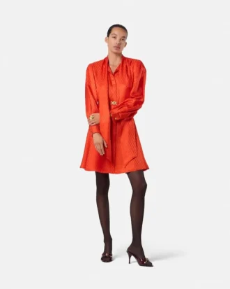 Minišaty V Allover Jacquard Silk Lavallière