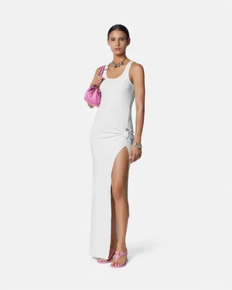 Ribbed Knit Draped Gown s bezpečnostní sponkou