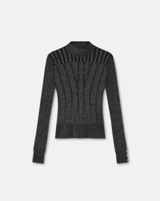 Ribbed Knit Top s lurexovou přísadou