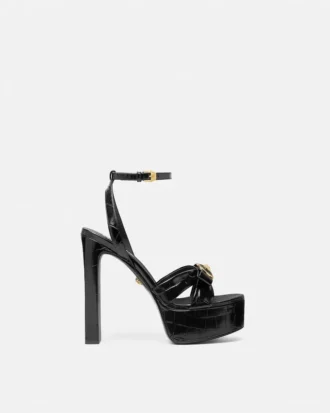 Sandály Gianni Ribbon s efektem krokodýlí kůže 140 mm
