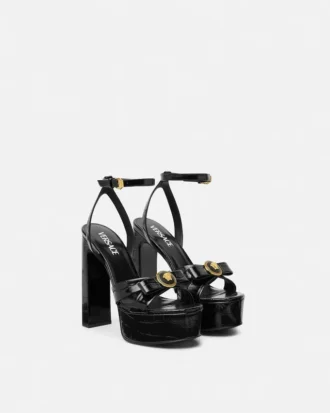 Sandály Gianni Ribbon s efektem krokodýlí kůže 140 mm