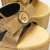 Saténové sandály zdobené mašlí Gianni Ribbon 140 mm