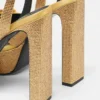 Saténové sandály zdobené mašlí Gianni Ribbon 140 mm