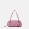 Versace Tag Suede Bowling Bag