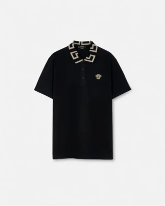 Vyšívané bavlněné polo tričko Vyšívané bavlněné polo tričko