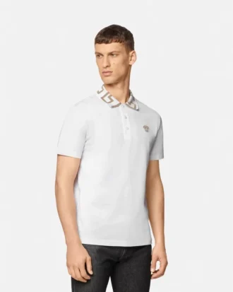 Vyšívané bavlněné polo tričko Vyšívané bavlněné polo tričko