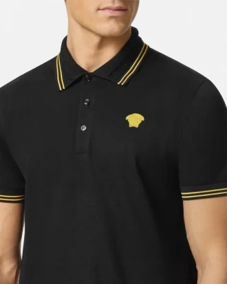 Vyšívané bavlněné polo tričko Vyšívané bavlněné polo tričko