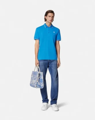 Vyšívané bavlněné polo tričko Vyšívané bavlněné polo tričko