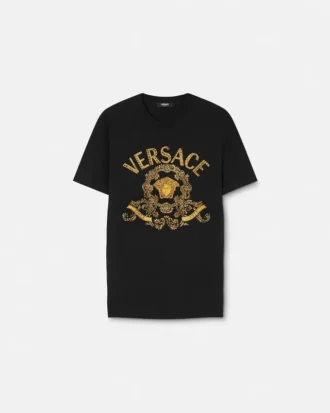 Vyšívané bavlněné tričko slim fit