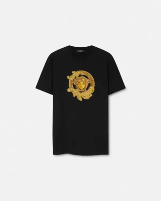 Vyšívané bavlněné tričko slim fit