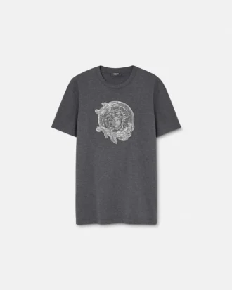 Vyšívané bavlněné tričko slim fit