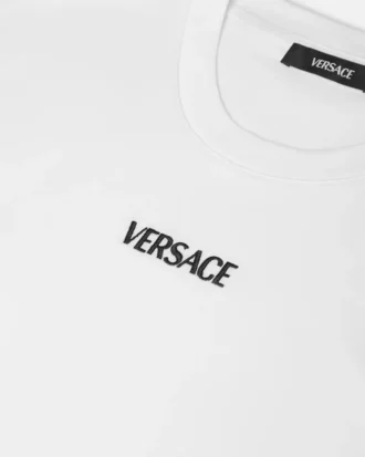 Vyšívané bavlněné tričko slim fit