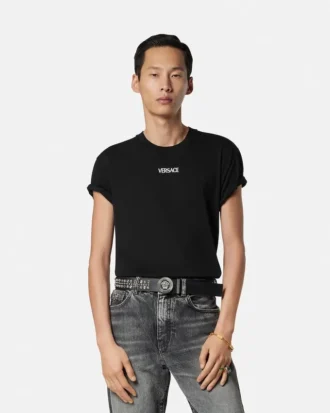 Vyšívané bavlněné tričko slim fit