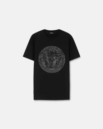 Zdobené bavlněné tričko slim fit Zdobené bavlněné tričko slim fit